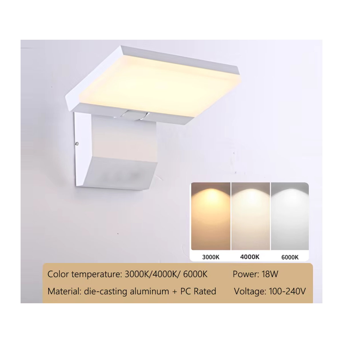 IISINUO Wandleuchte aus Aluminium in Schwarz mit Bewegungssensor, IP65 wasserdicht, warmweißes Licht, modern für Eingang, Flur oder Balkon - Bild 7