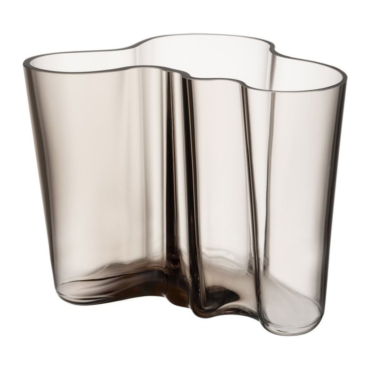 Iittala Alvar Aalto Vase aus Glas in Beige Transparent für Schnittblumen, Höhe: 16 cm - Bild 1