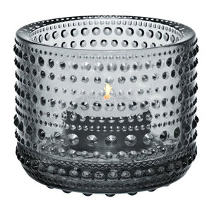 Iittala Kastehelmi Votive Windlicht aus Glas in Transparent mit Punktmuster