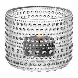 Iittala Kastehelmi Votive Windlicht aus Glas in Transparent mit Punktmuster