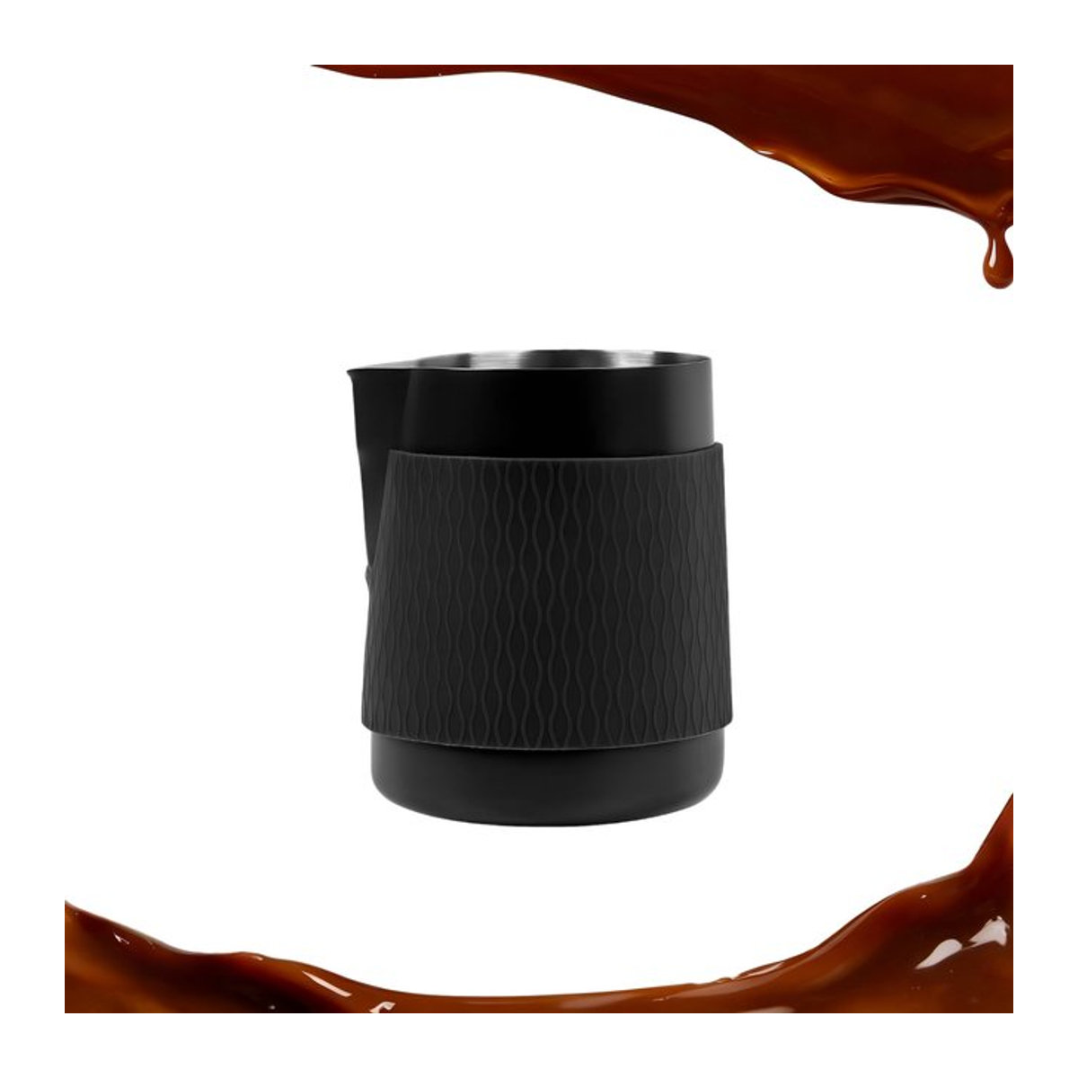 IKAPE Milchaufschäumer aus Edelstahl in Grün und Schwarz, 500 ml Latte-Art-Milchkrug für präzises Ausgießen und einfaches Aufschäumen - Bild 1