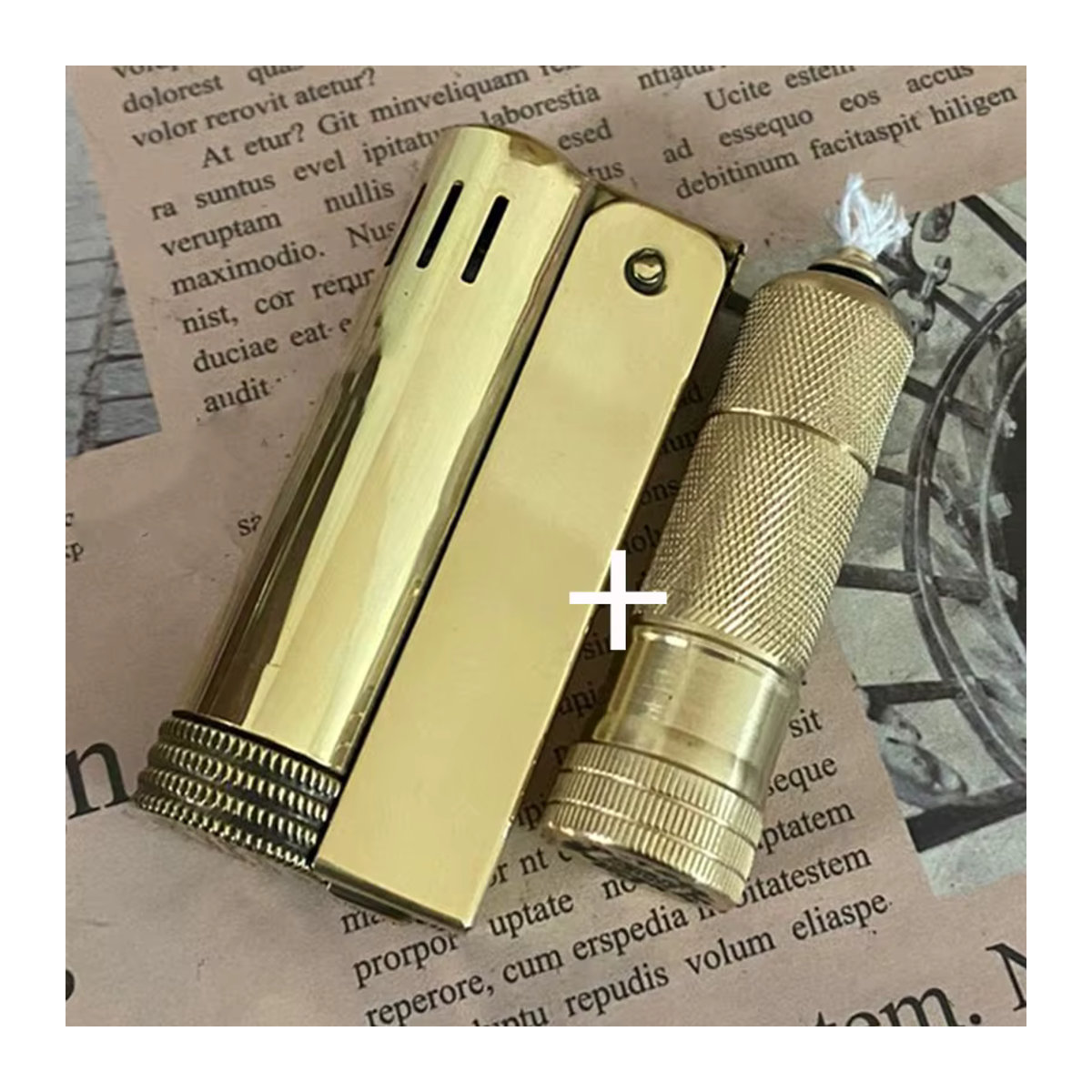 Imco Kupferfeuerzeug mit versiegeltem Messing-Öltank in Gold im Retro-Design - Bild 4