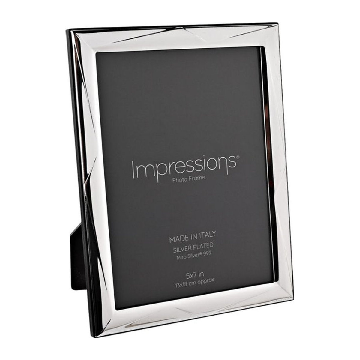 Impressions Geometrischer Fotorahmen aus Metall und Holz in Silber, Tischaufsteller für 13 x 18 cm - Bild 1