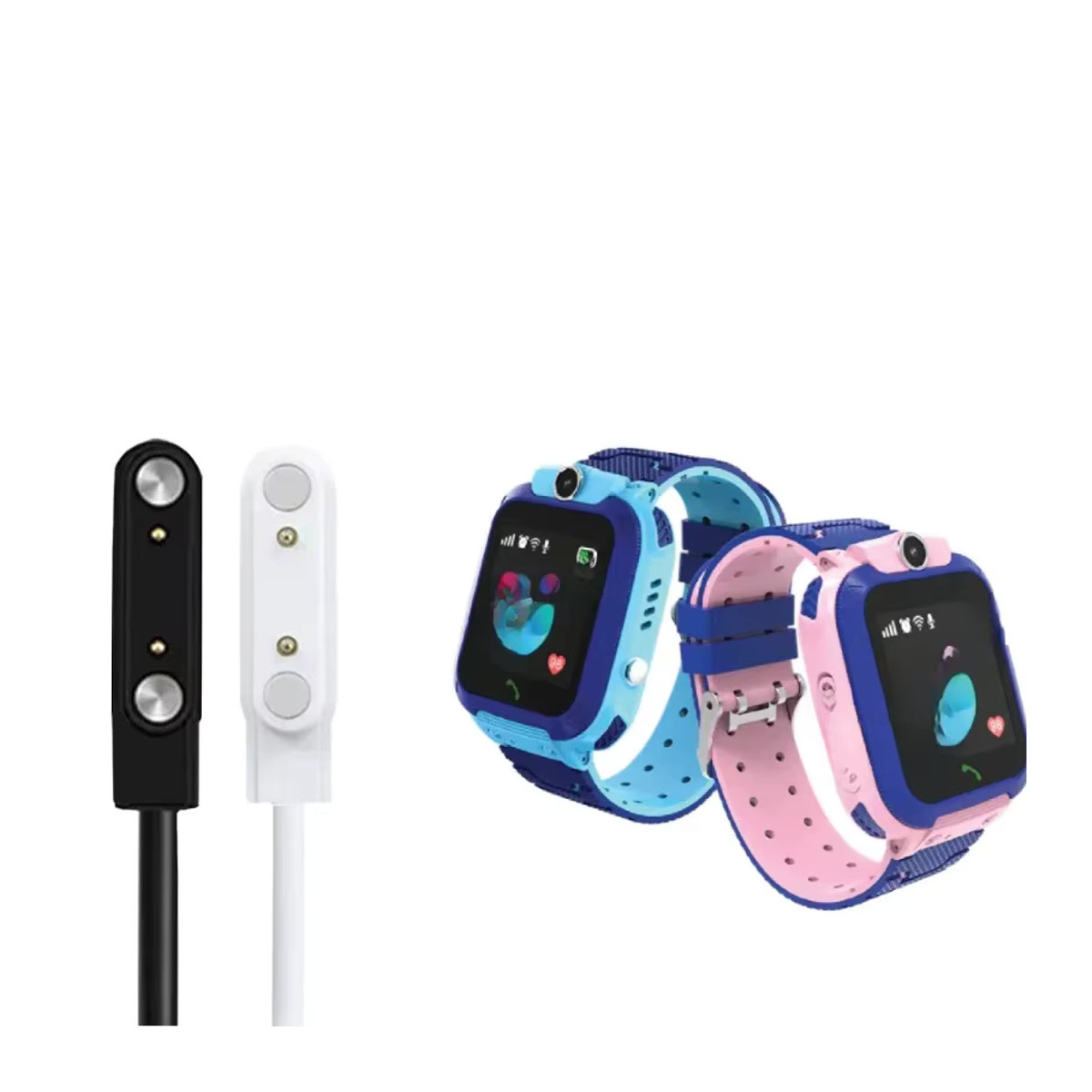 Indekos USB-Ladegerät für Smartwatch Q12 S12 S2 LT21 LT25 K9 LT31 K15 T16 Ladekabel in Weiß oder Schwarz/Weiß - Bild 4