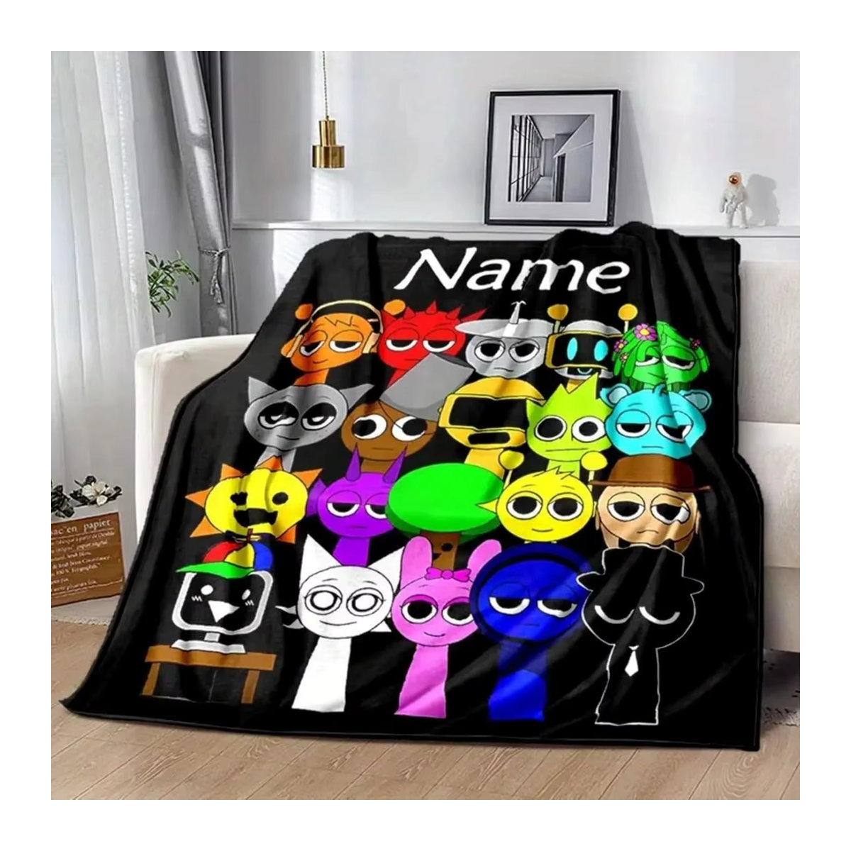 Individuelle Sprunki Flanell-Fleece Decke mit Namen für Kinder in Mehrfarbig - Bild 2
