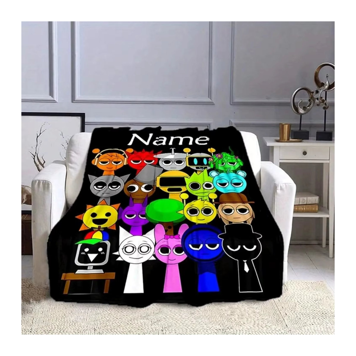 Individuelle Sprunki Flanell-Fleece Decke mit Namen für Kinder in Mehrfarbig - Bild 4