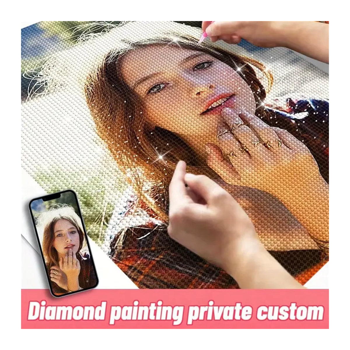 Individueller Diamantmalerei-Service für dein Foto oder Porträt in mehrfarbiger Ausführung - Bild 3