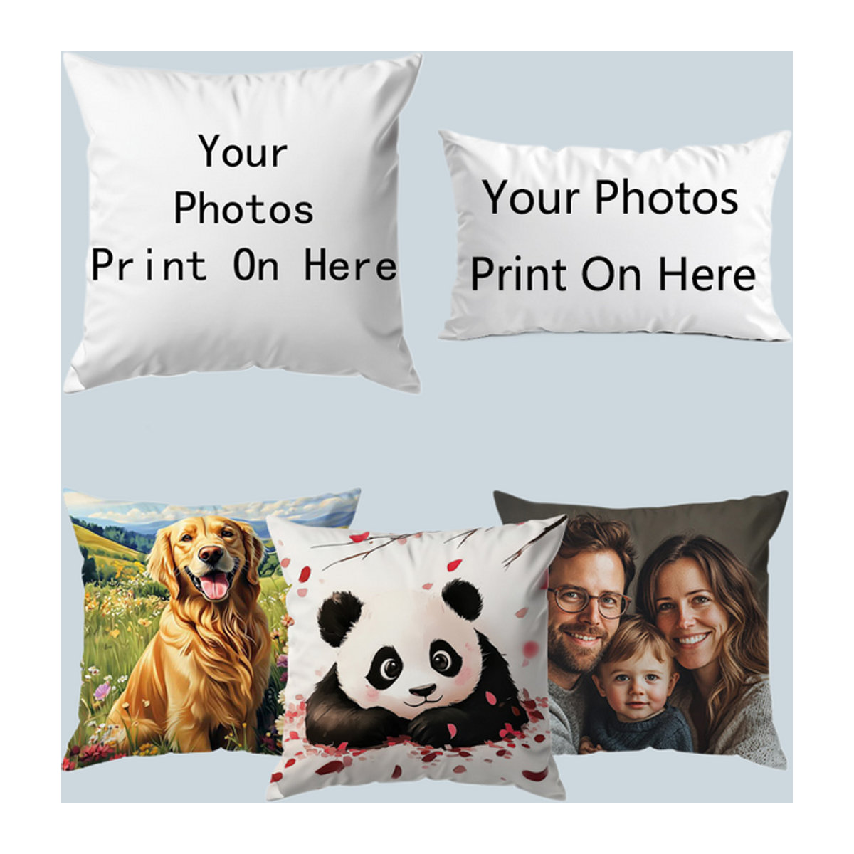 Individueller Kissenbezug mit eigenem Bild oder Logo in Weiß für dein Zuhause oder als Geschenk für Hochzeiten, Haustiere und Babys - Bild 1
