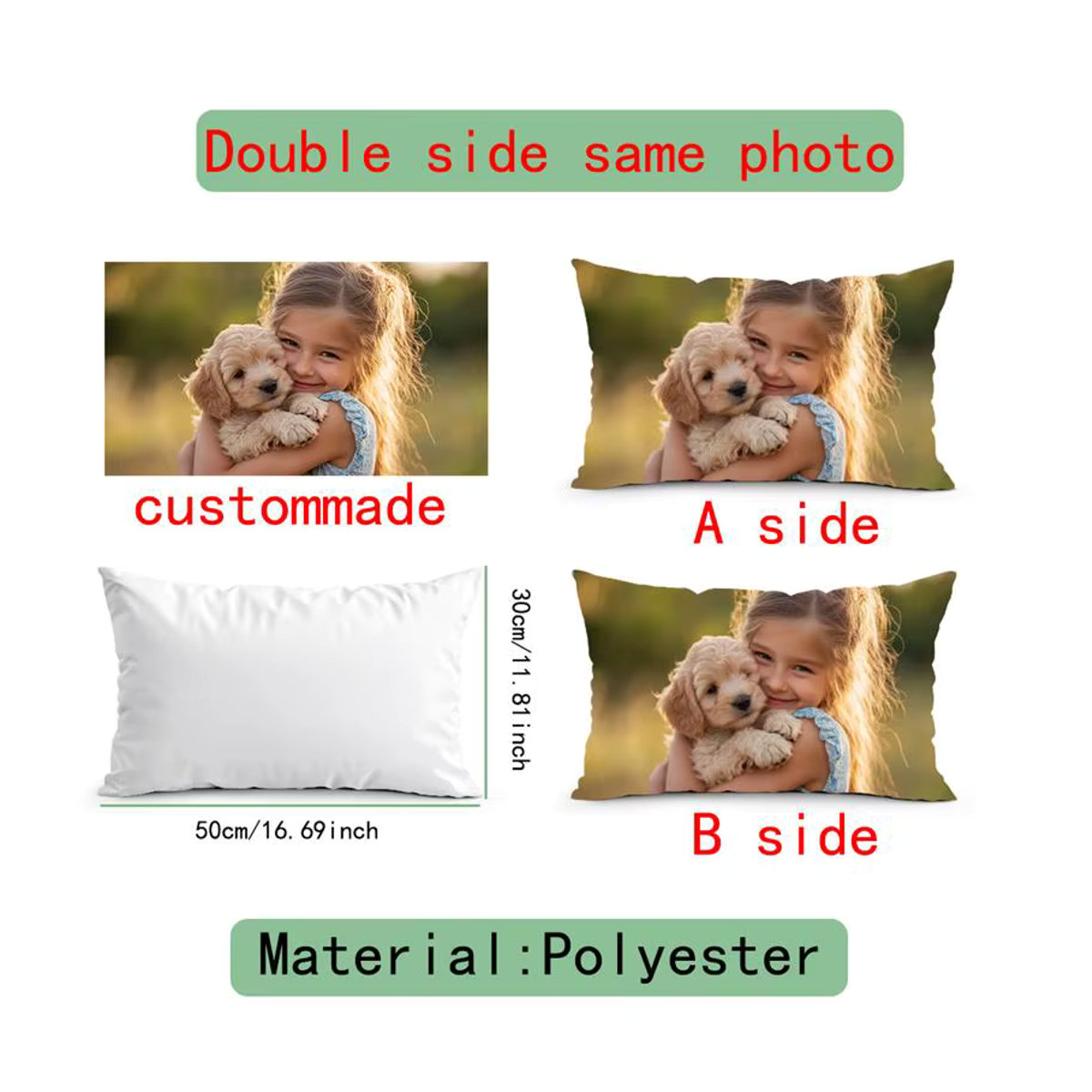 Individueller Kissenbezug mit eigenem Bild oder Logo in Weiß für dein Zuhause oder als Geschenk für Hochzeiten, Haustiere und Babys - Bild 5
