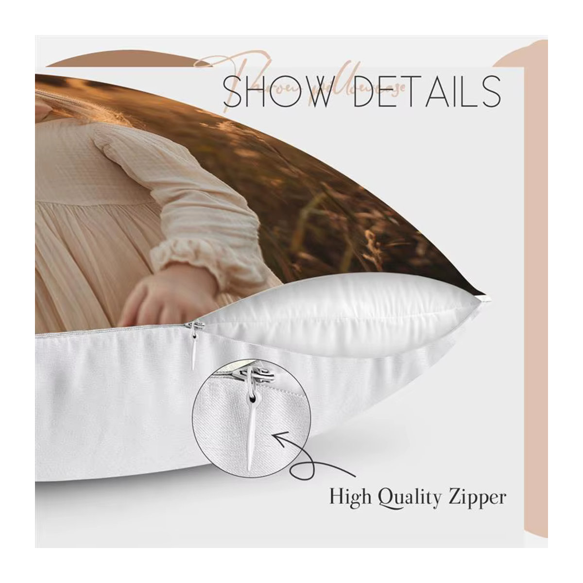 Individueller Kissenbezug mit eigenem Bild oder Logo in Weiß für dein Zuhause oder als Geschenk für Hochzeiten, Haustiere und Babys - Bild 6