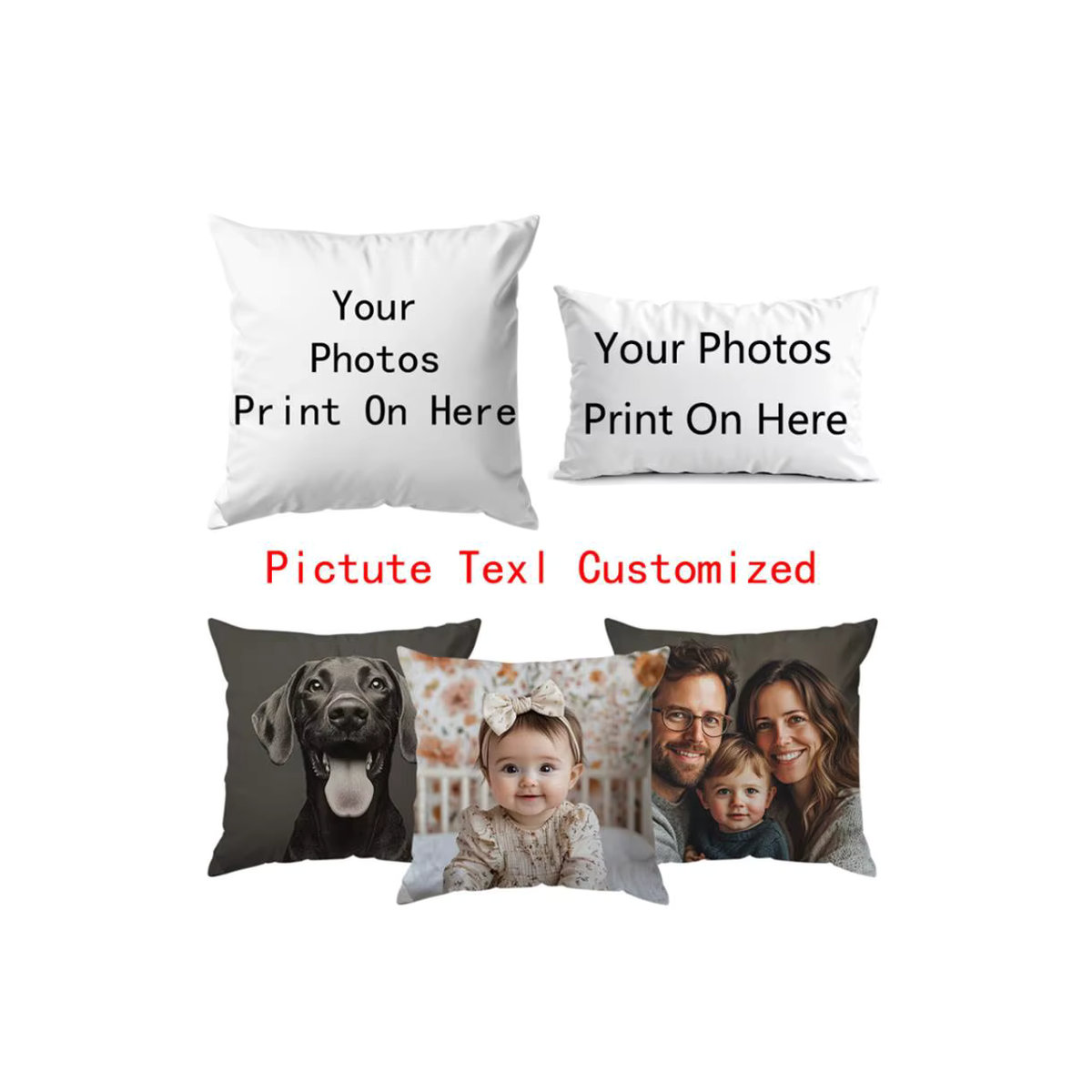 Individueller Kissenbezug mit eigenem Bild oder Logo in Weiß für dein Zuhause oder als Geschenk für Hochzeiten, Haustiere und Babys - Bild 7