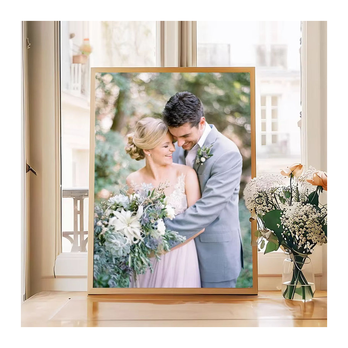 Individuelles Leinwandposter mit Foto als moderne Wandkunst für dein Wohnzimmer in Weiß und Hochformat - Bild 2