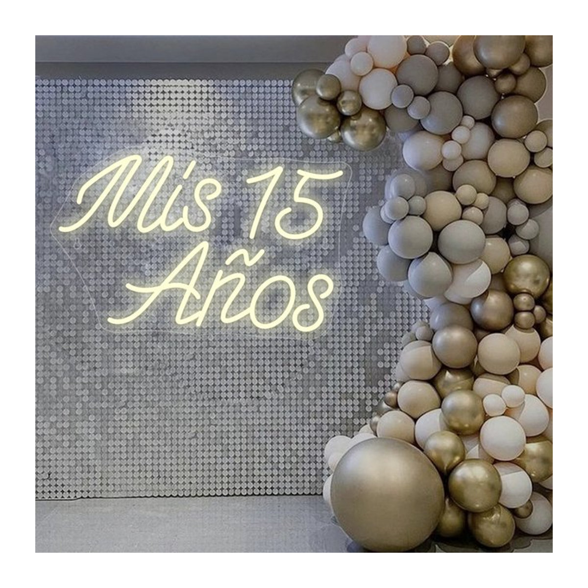 ineonlife LED Neon Schild Mis 15 Años in Weiß für deine moderne Geburtstags-Party Dekoration - Bild 1