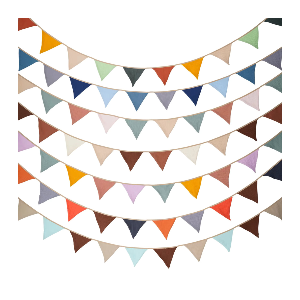 INFEI Wimpelkette aus Stoff in Rosa und Mehrfarbig, 2,6 m Girlande mit 10 Dreieck-Wimpeln für Kinderzimmer, Babyparty und Karneval - Bild 3