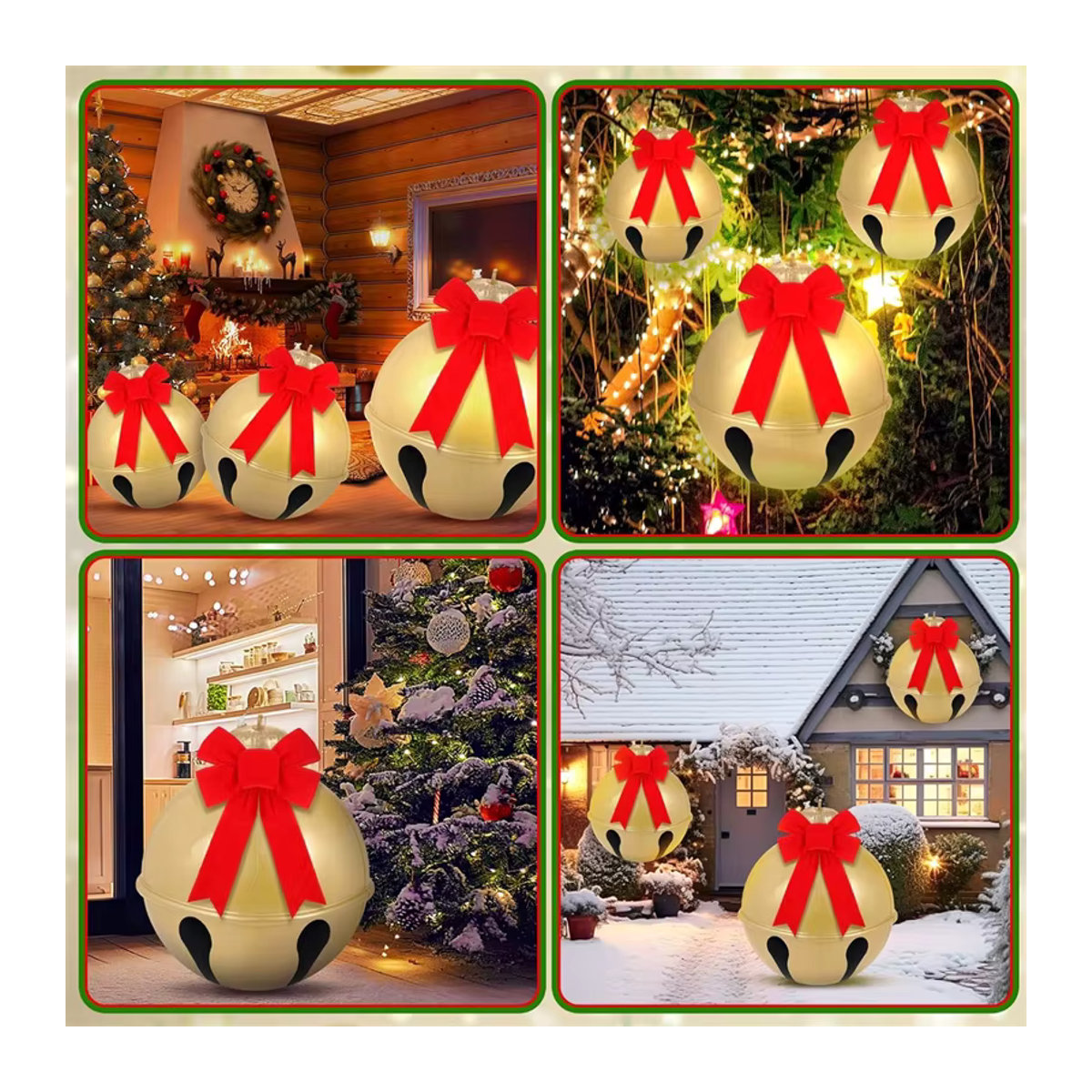 Inflatable Kingdom Goldene Aufblasbare Weihnachtsglocke aus Kunststoff als Hängeornament für Outdoor und Indoor - Bild 6