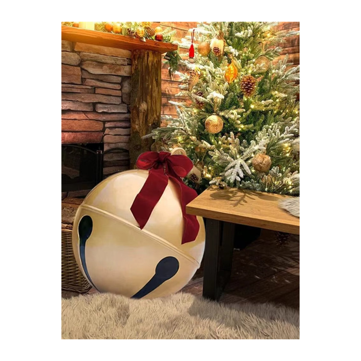 Inflatable Kingdom Goldene Aufblasbare Weihnachtsglocke aus Kunststoff als Hängeornament für Outdoor und Indoor - Bild 7