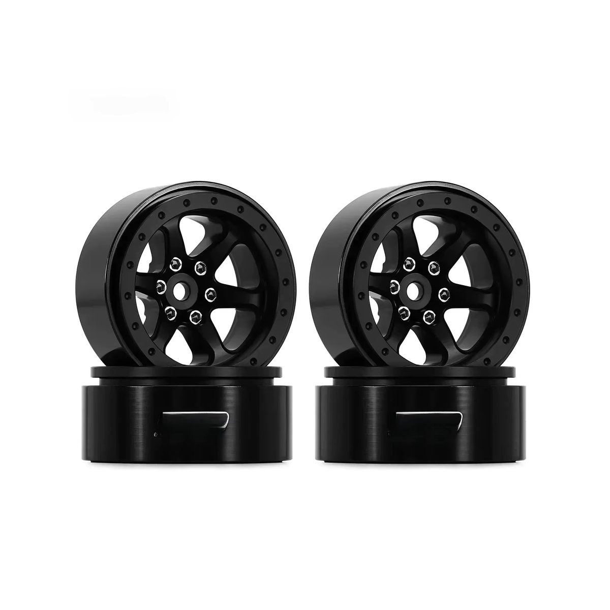 INJORA 1,3 Zoll Beadlock-Räder aus Aluminium in Schwarz mit negativem Versatz für 1/24 und 1/18 RC Crawler (W1309) - Bild 6
