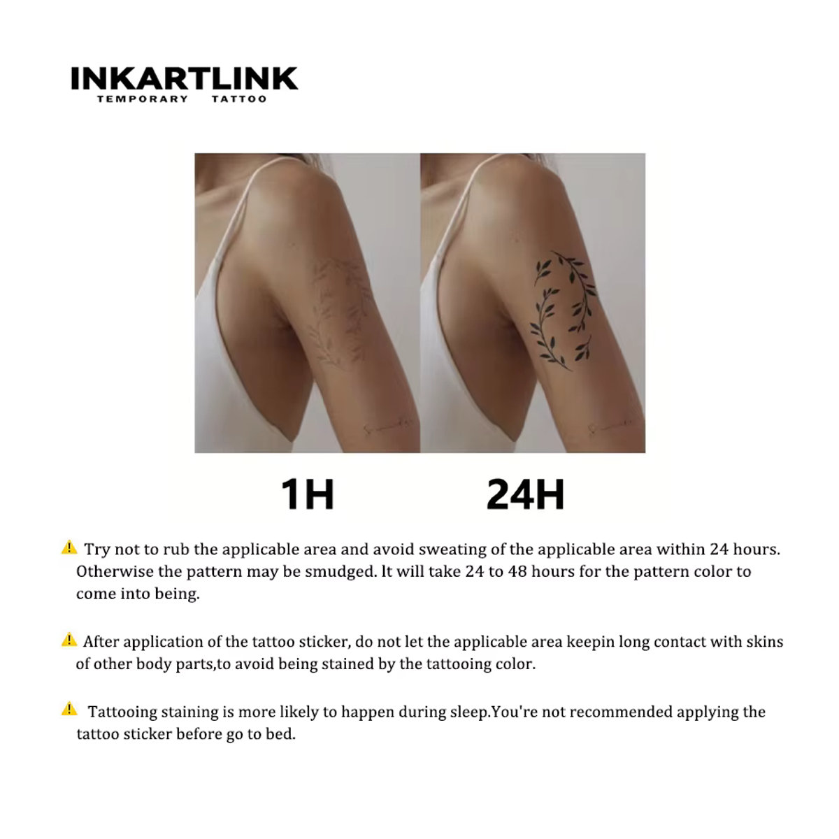 INKARTLINK Angel Baby Tattoo Patch Mythisch in Schwarz, wasserfest für 1-2 Wochen - Bild 1