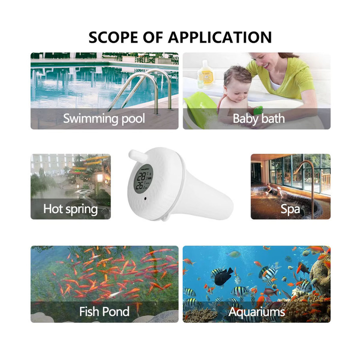 INKBIRD IBS-P01B Digitales Bluetooth Schwimmbad Thermometer, Wasserdicht, Weiß - Bild 4