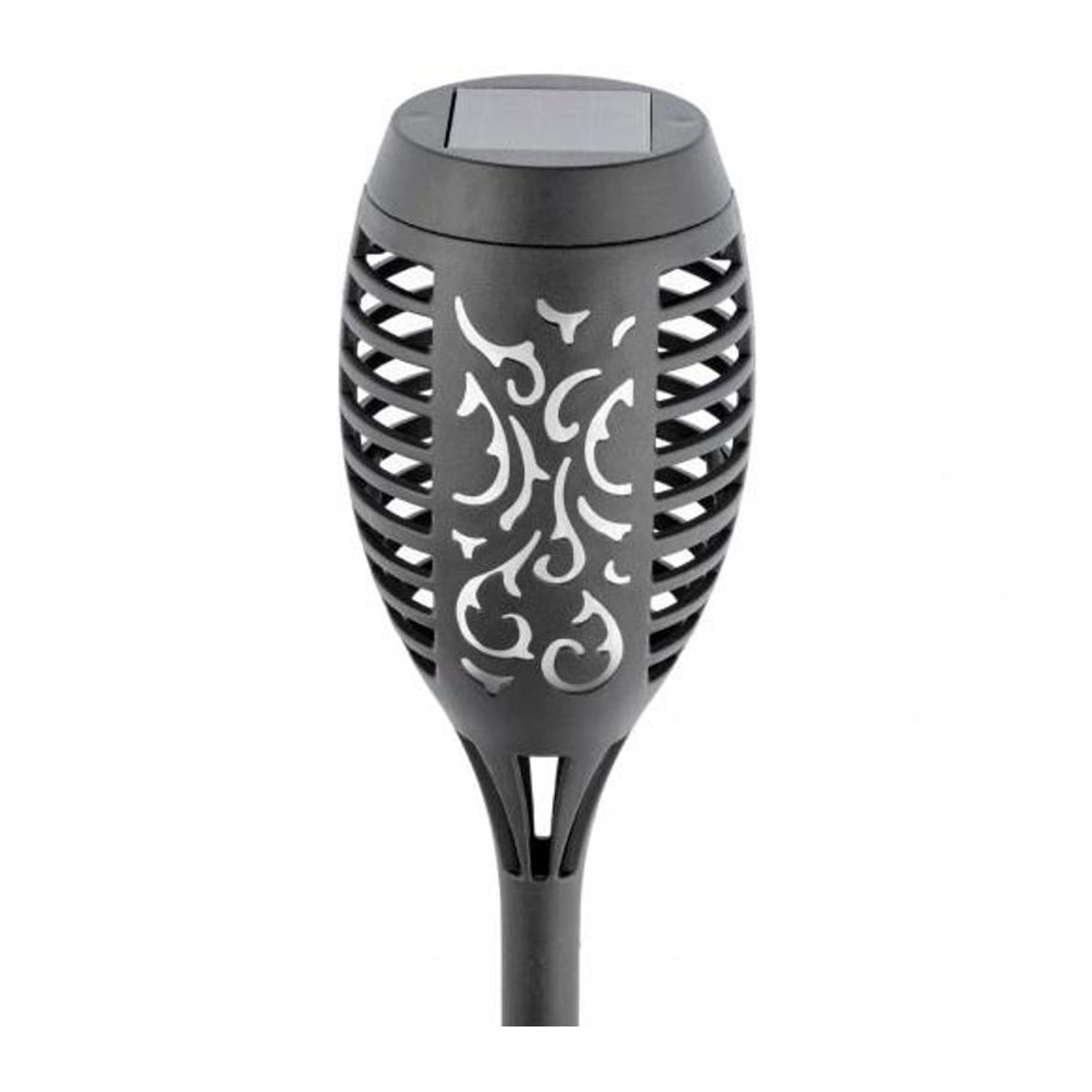 Inna 4er Set Solar-Fackel-Lampen mit LED Flammen-Effekt in Schwarz, Warmweiß, Modern Design - Bild 4