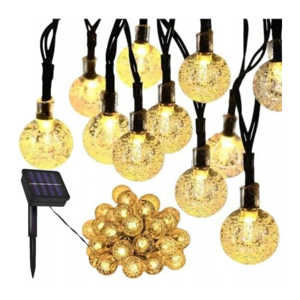 Inna Solar Garten-Lichterkette mit warmweißen LED-Kugeln in Weiß - Bild 1