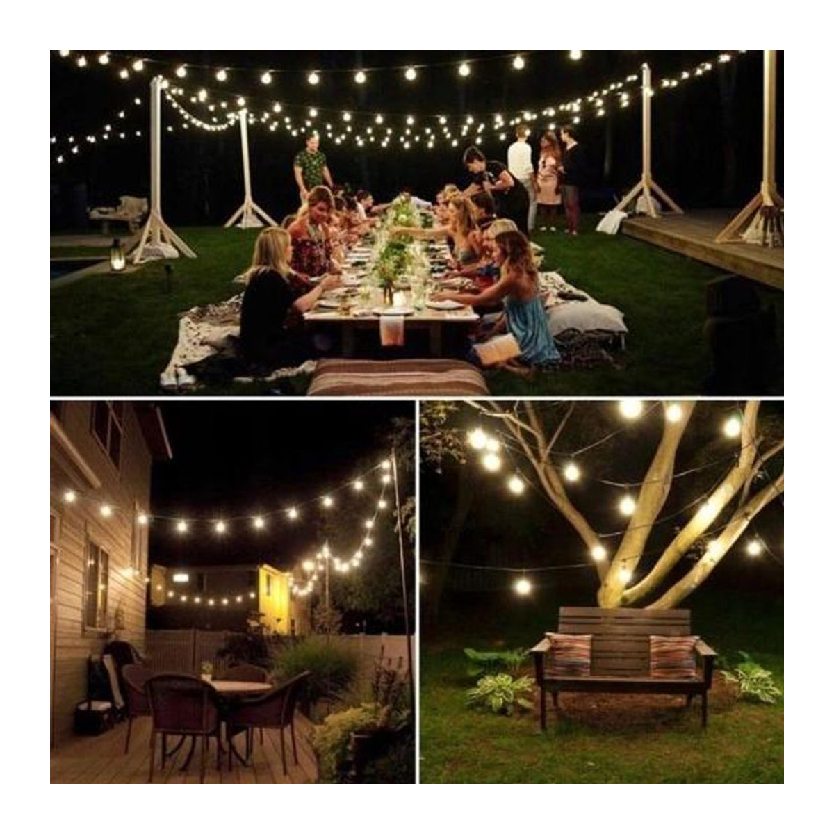 Inna Solar Garten-Lichterkette mit warmweißen LED-Kugeln in Weiß - Bild 3