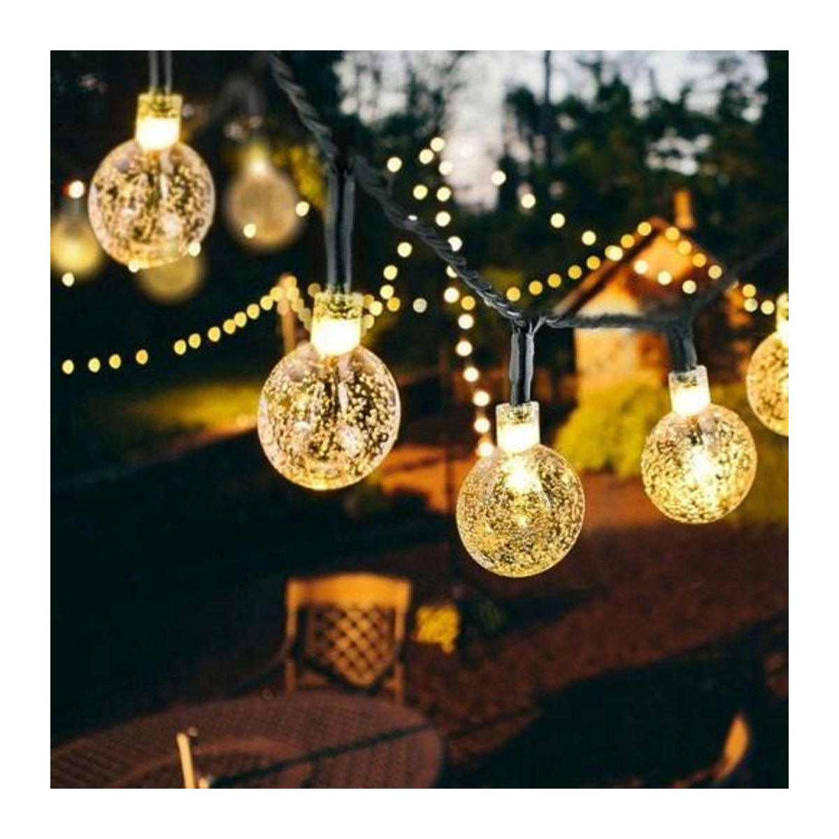 Inna Solar Garten-Lichterkette mit warmweißen LED-Kugeln in Weiß - Bild 7