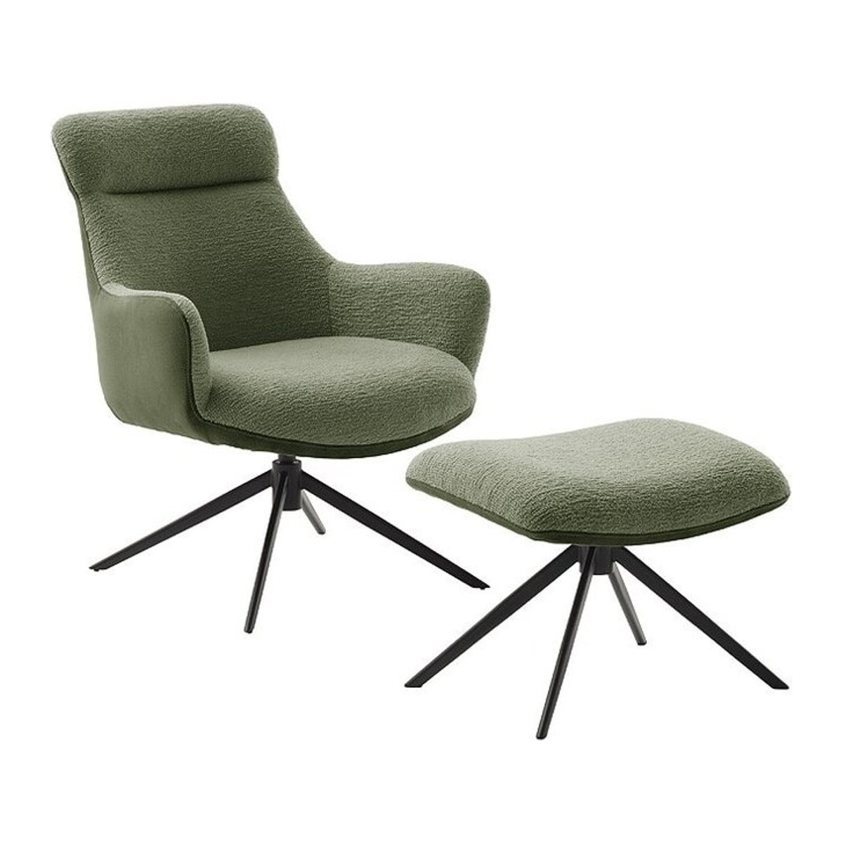iNNoSeat by MCA PELION Drehstuhl mit Armlehnen in Schwarz und Grün aus Polyester und Bouclé - Bild 1