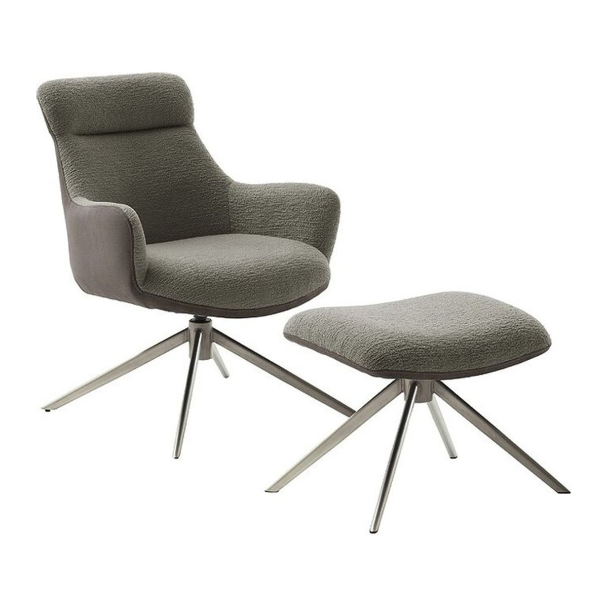 iNNoSeat by MCA + PELION Drehstuhl mit Armlehnen von MCA Furniture in Edelstahl und Beige - Bild 1