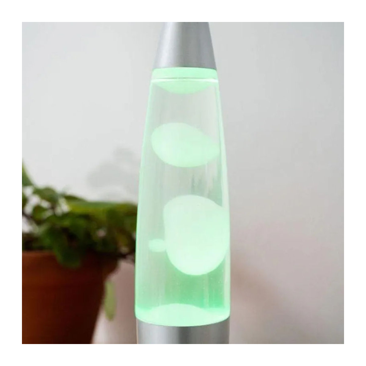 Innovagoods Kolemp LED Lava-Lampe in Silber mit bunten Farben, Tischlampe aus Glas und Aluminium, H x B x T: 34,5 x 25 x 10 cm - Bild 3