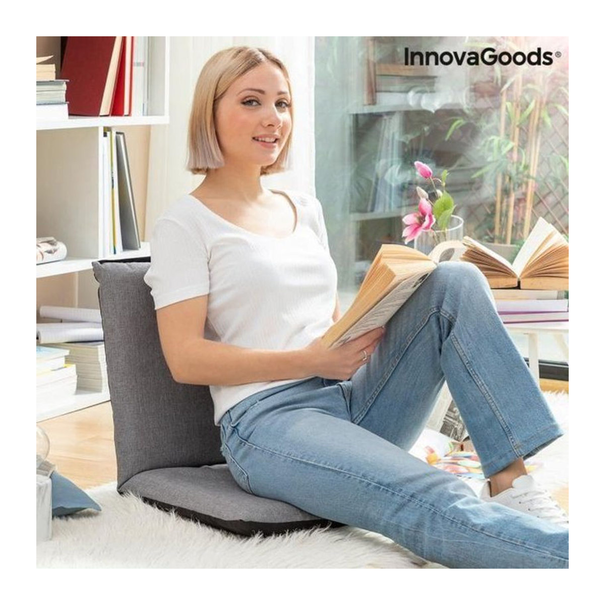 InnovaGoods Luie Bank Grau – Moderne 1-Sitzer Bank für das Teenagerzimmer mit zeitgemäßem Design - Bild 1