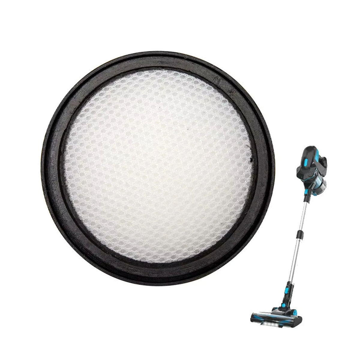 INSE Ersatzfilter 96mm Schwarz/Weiß für V770 Akku-Staubsauger hocheffiziente Filtration - Bild 6
