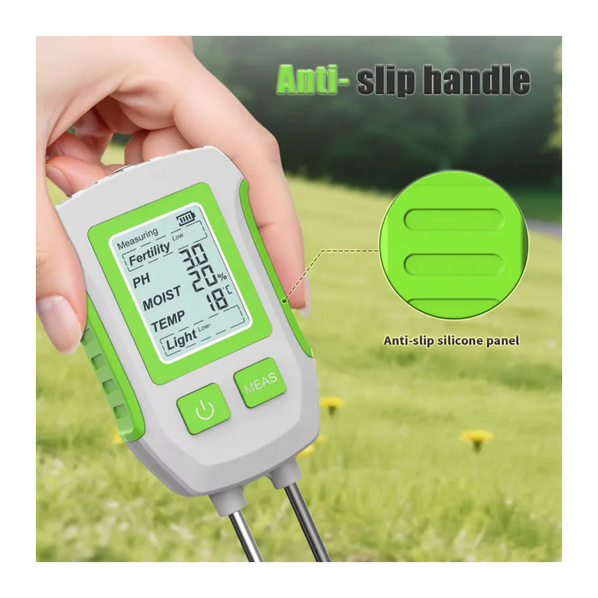 INSOMA Digitaler Bodentester zur Messung von Feuchtigkeit, Temperatur und pH-Wert für Garten, Landwirtschaft und Zimmerpflanzen - Bild 3