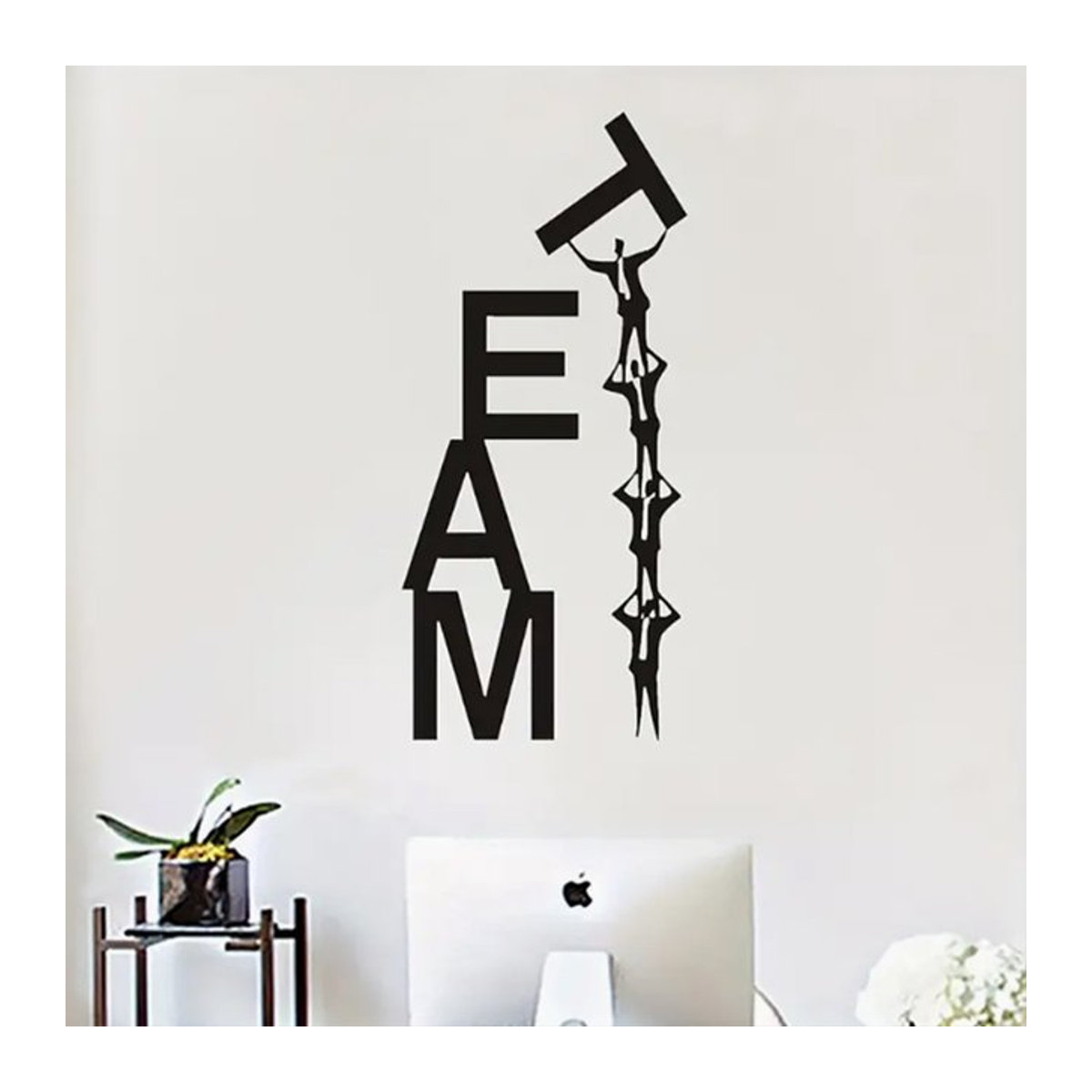 Inspirierende Wandaufkleber Teamarbeit Motiv in Schwarz für Büro, Schule und Zuhause - Bild 1