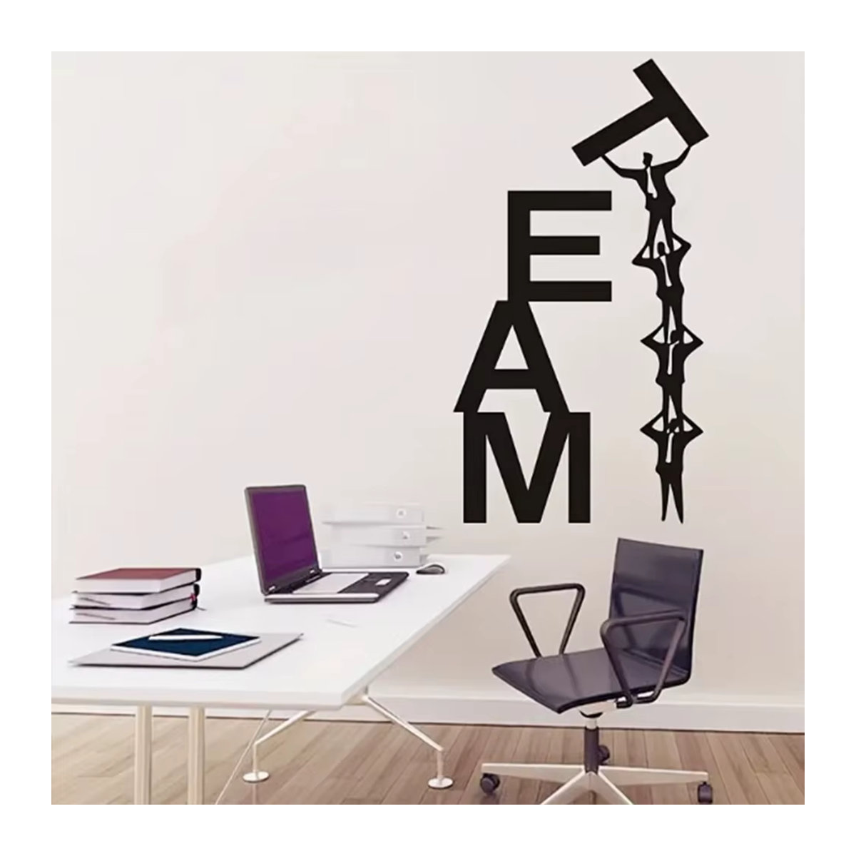 Inspirierende Wandaufkleber Teamarbeit Motiv in Schwarz für Büro, Schule und Zuhause - Bild 2