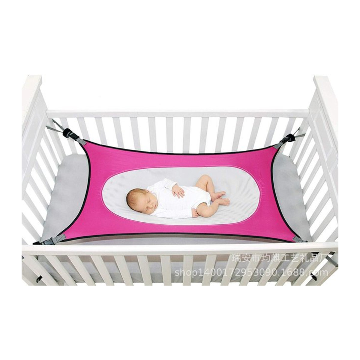 Insular Baby-Hängematte in Rosa mit abnehmbarer und atmungsaktiver Polsterung - Bild 1
