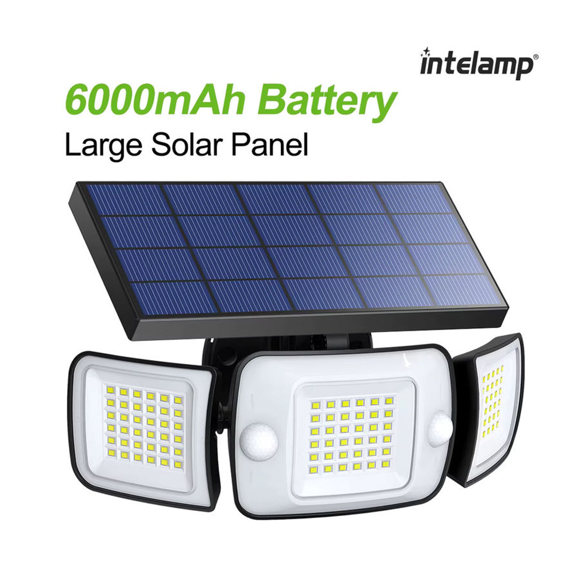 Intelamp Solar-Außenleuchte mit 6000mAh Akku und Bewegungssensor in Schwarz/Weiß - Bild 6