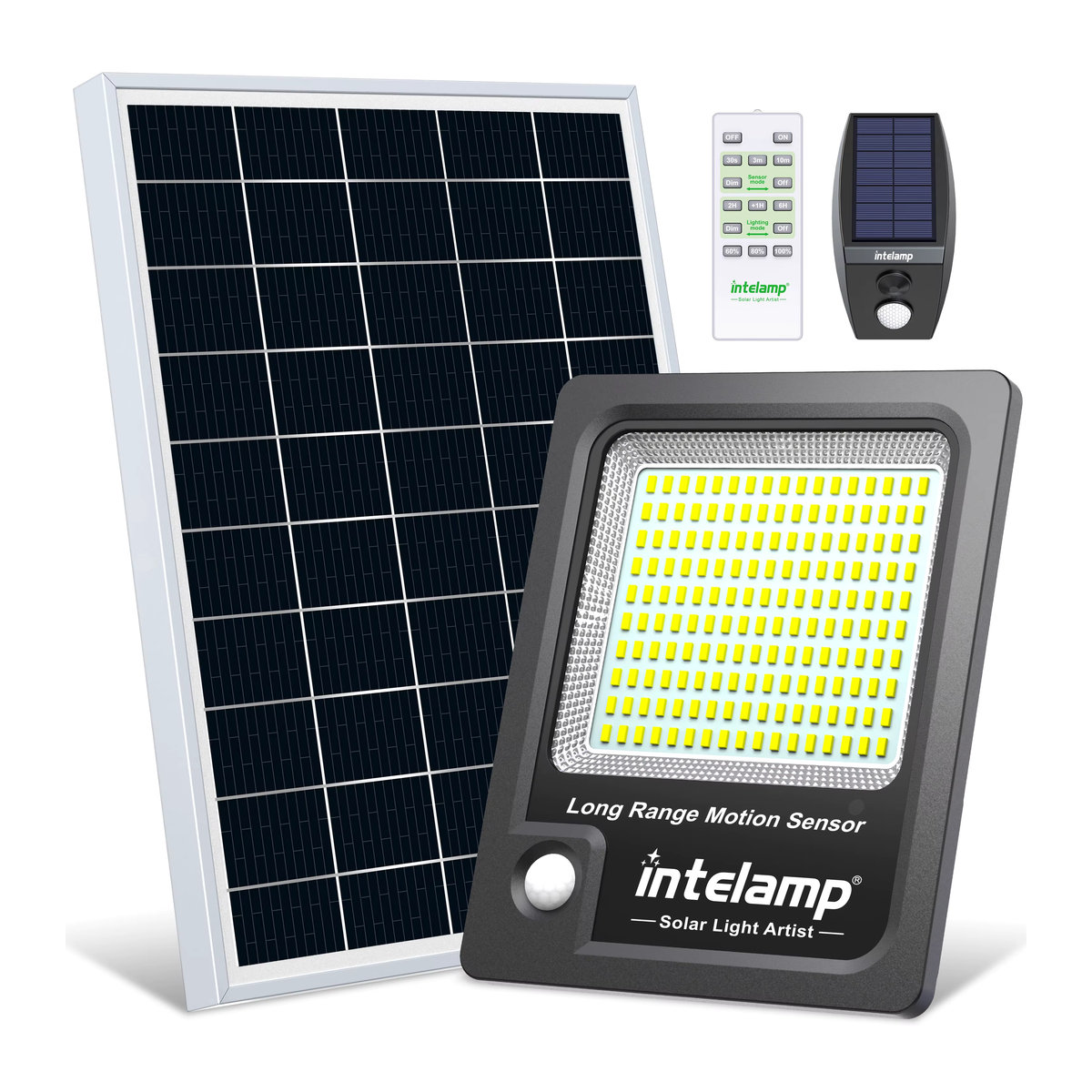 Intelamp Solar-Gartenleuchte mit 170 LEDs und Bewegungssensor, IP65 wasserdichte LED Wandleuchte in Weiß mit 3 Modi für Außenbereich und Garten - Bild 6