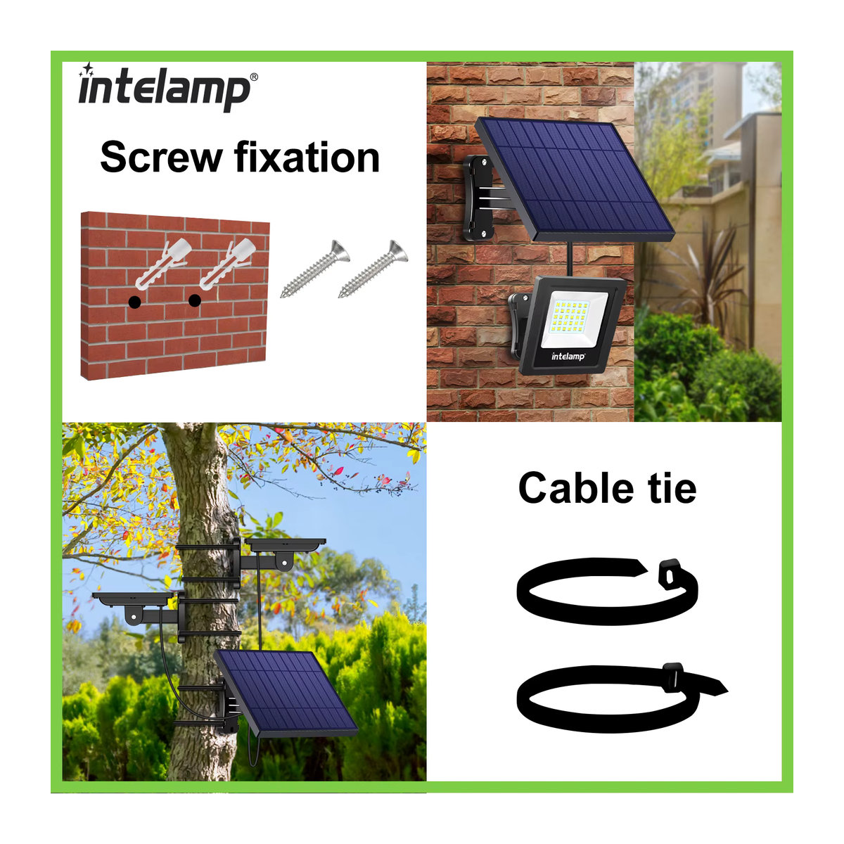 Intelamp Solar-Sicherheitsleuchte für den Außenbereich, moderne Wandleuchte in Schwarz, IP65 wasserdicht - Bild 5