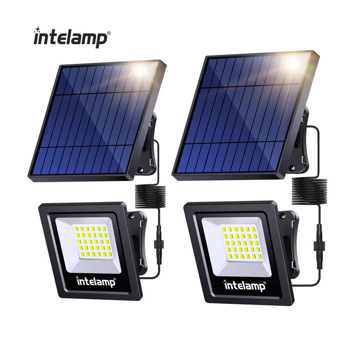 Intelamp Solar-Wandleuchte IP65 wasserdicht in Schwarz für Garten und Außenbereich - Bild 7