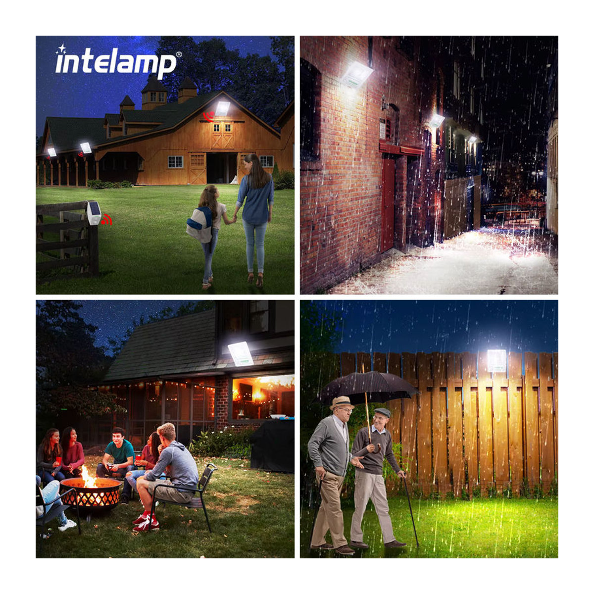 Intelamp Solarleuchte mit 3000 Lumen LED und Bewegungssensor in Weiß - Bild 1