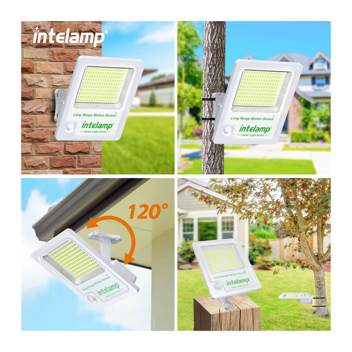 Intelamp Solarleuchte mit 3000 Lumen LED und Bewegungssensor in Weiß - Bild 4