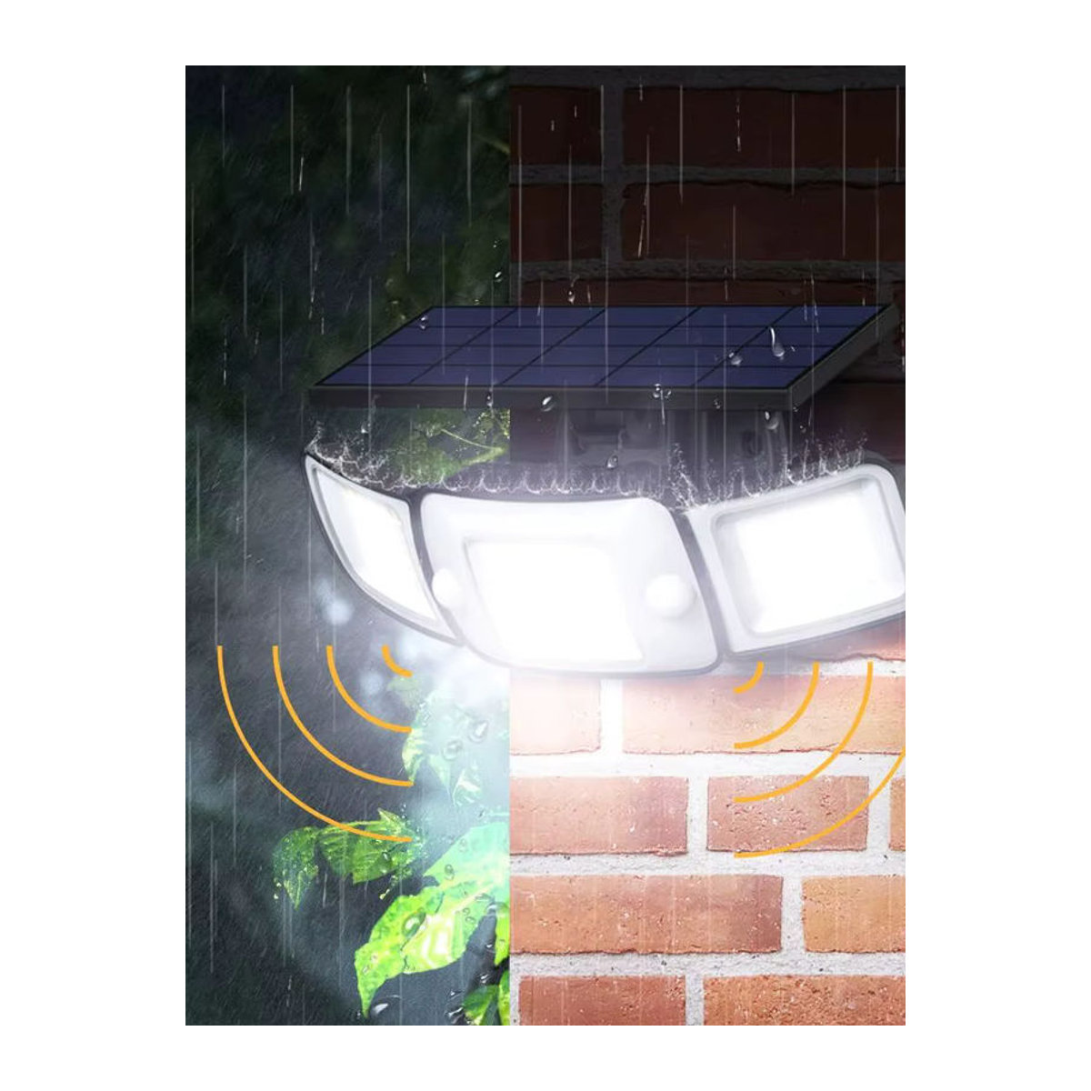 Intelamp Superhelle LED-Solarleuchte für Außenbereich mit Bewegungssensor, 1200LM, Schwarz - Bild 5