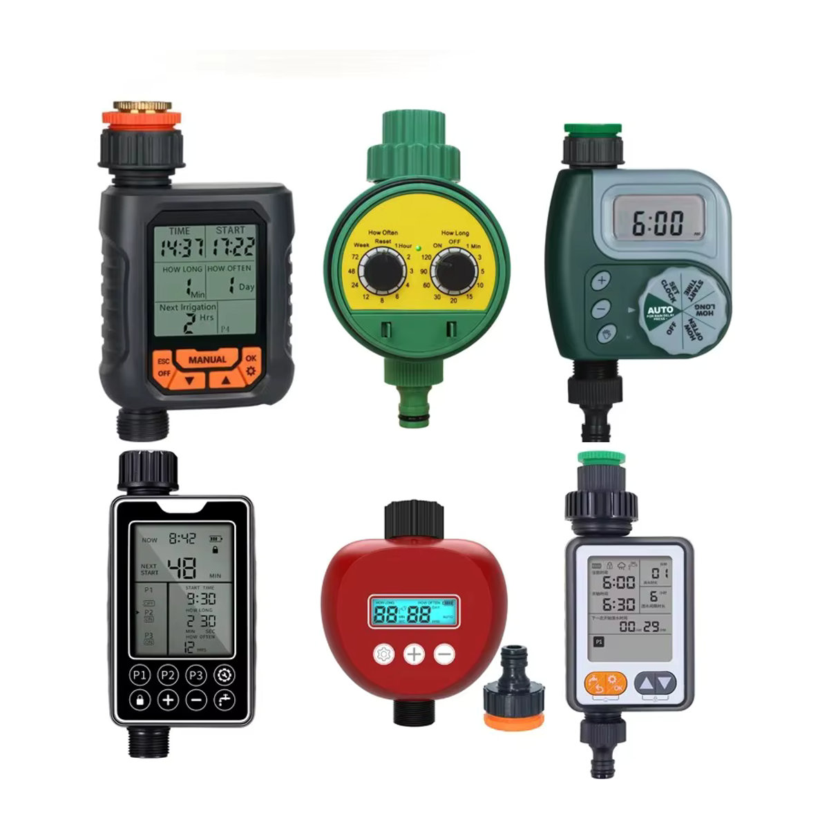 Intelligenter Sprinkler mit automatischer Regenerkennung und LCD-Display, elektronischer Sprühtimer zur Blumenbewässerung in Rot - Bild 5