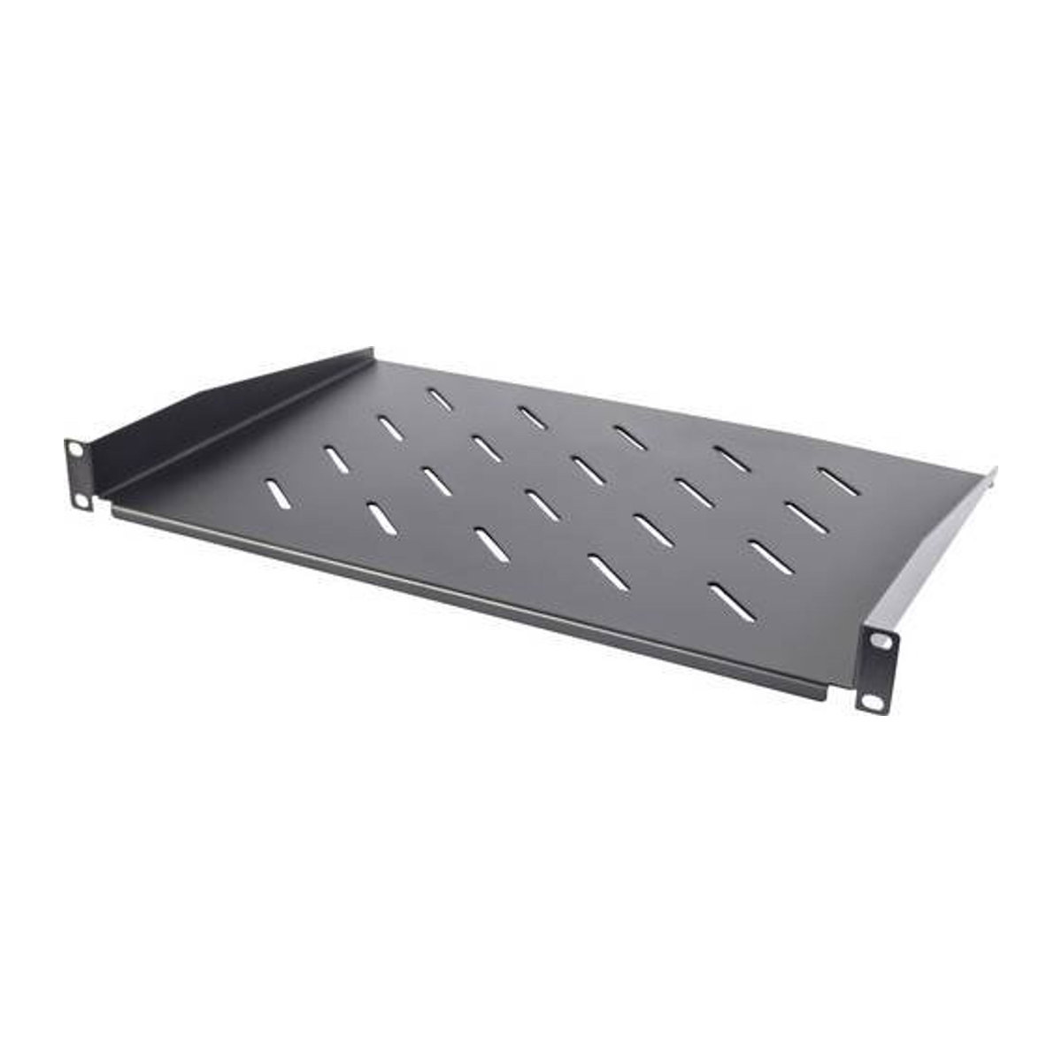 Intellinet 19 Zoll Cantilever Rack-Regal aus Stahl in Schwarz, 1 HE, Breite: 48,3 cm, geeignet für Schranktiefen ab 450 mm - Bild 1
