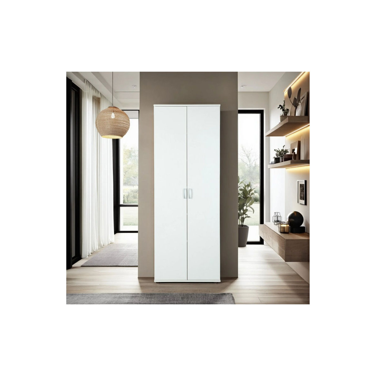 Inter Link Aktenschrank mit Drehtüren in Weiß im minimalistischen Design - Bild 2