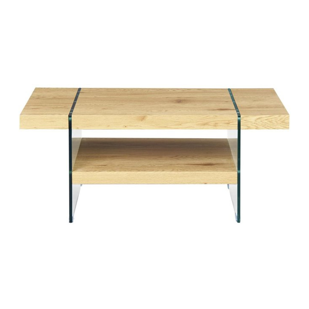 Inter Link Couchtisch Benina Modern aus Eiche Natur Holz und Glas B/T/H: 110 x 45,5 x 60 cm - Bild 2