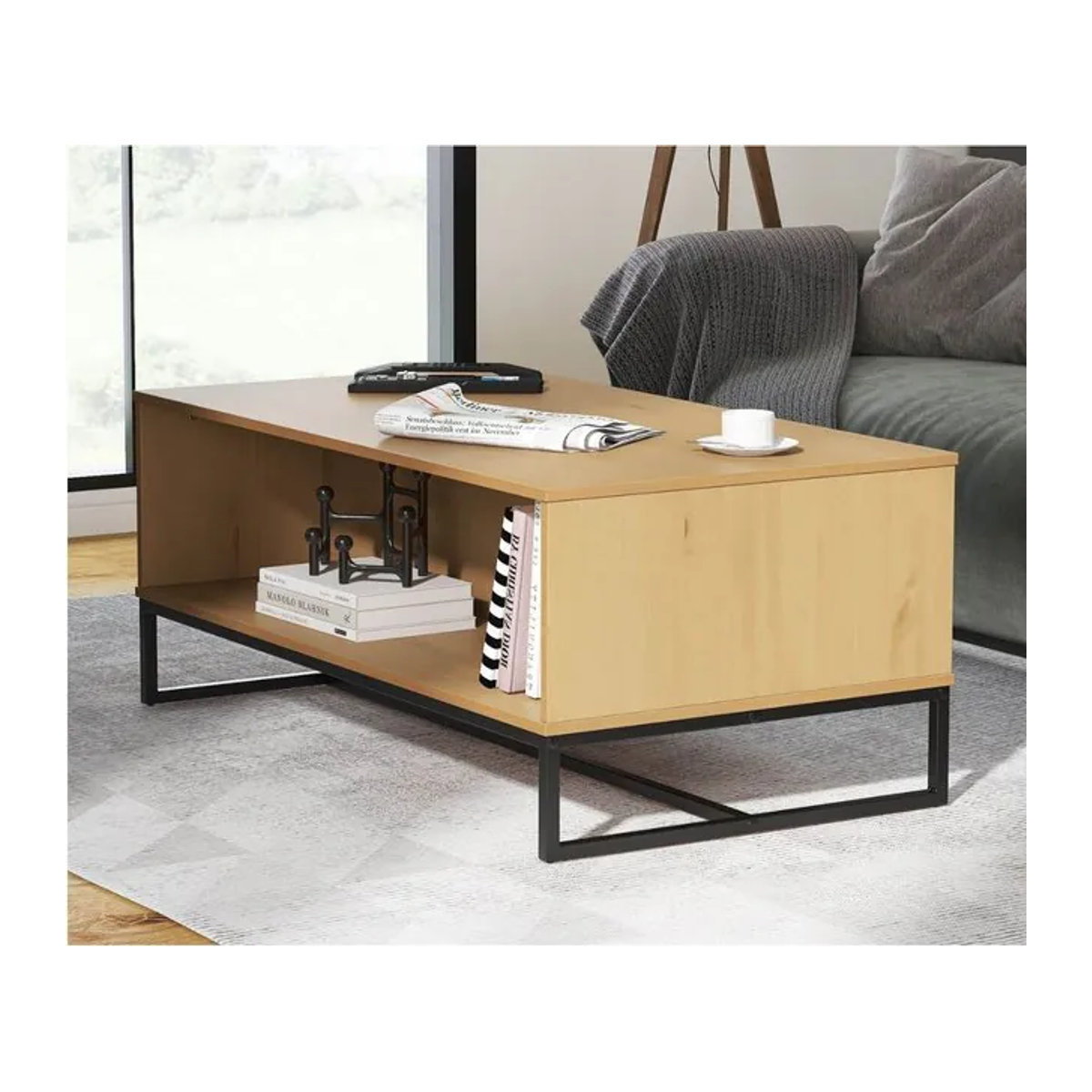 Inter Link Couchtisch Vivo aus Kiefer Massivholz in Braun, modern - Bild 1