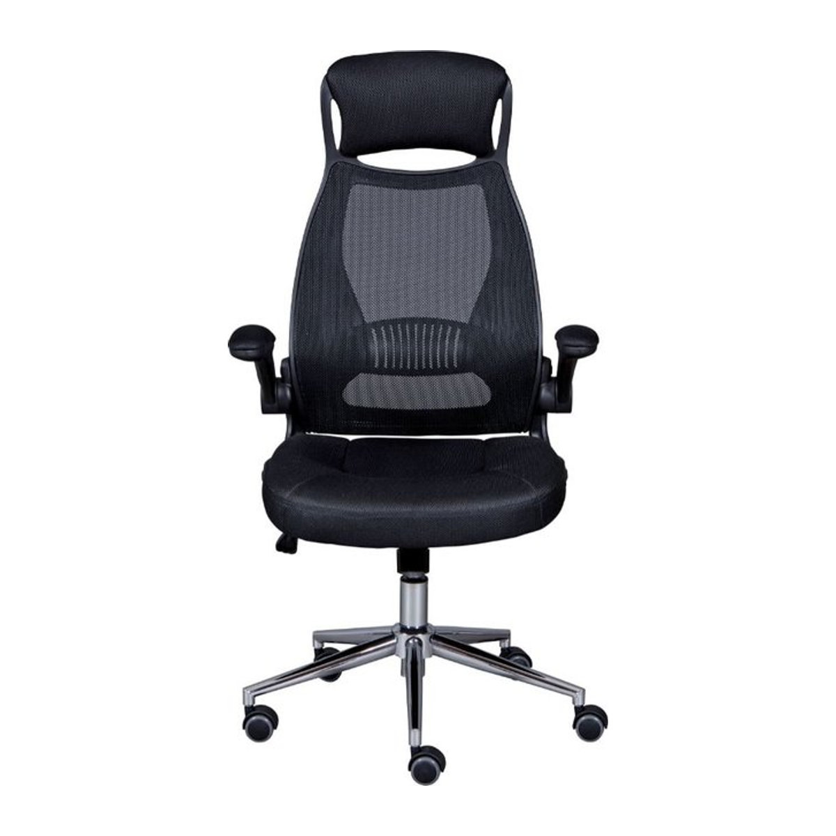 Inter Link Drehstuhl XL Tecwork in Schwarz mit Armlehnen aus Stoff und Mesh - Bild 1