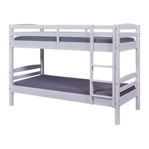 Inter Link Kinder Etagenbett Annika aus Kiefer Massivholz in Weiß, B/T/H: 90 x 190 x 146,5 cm